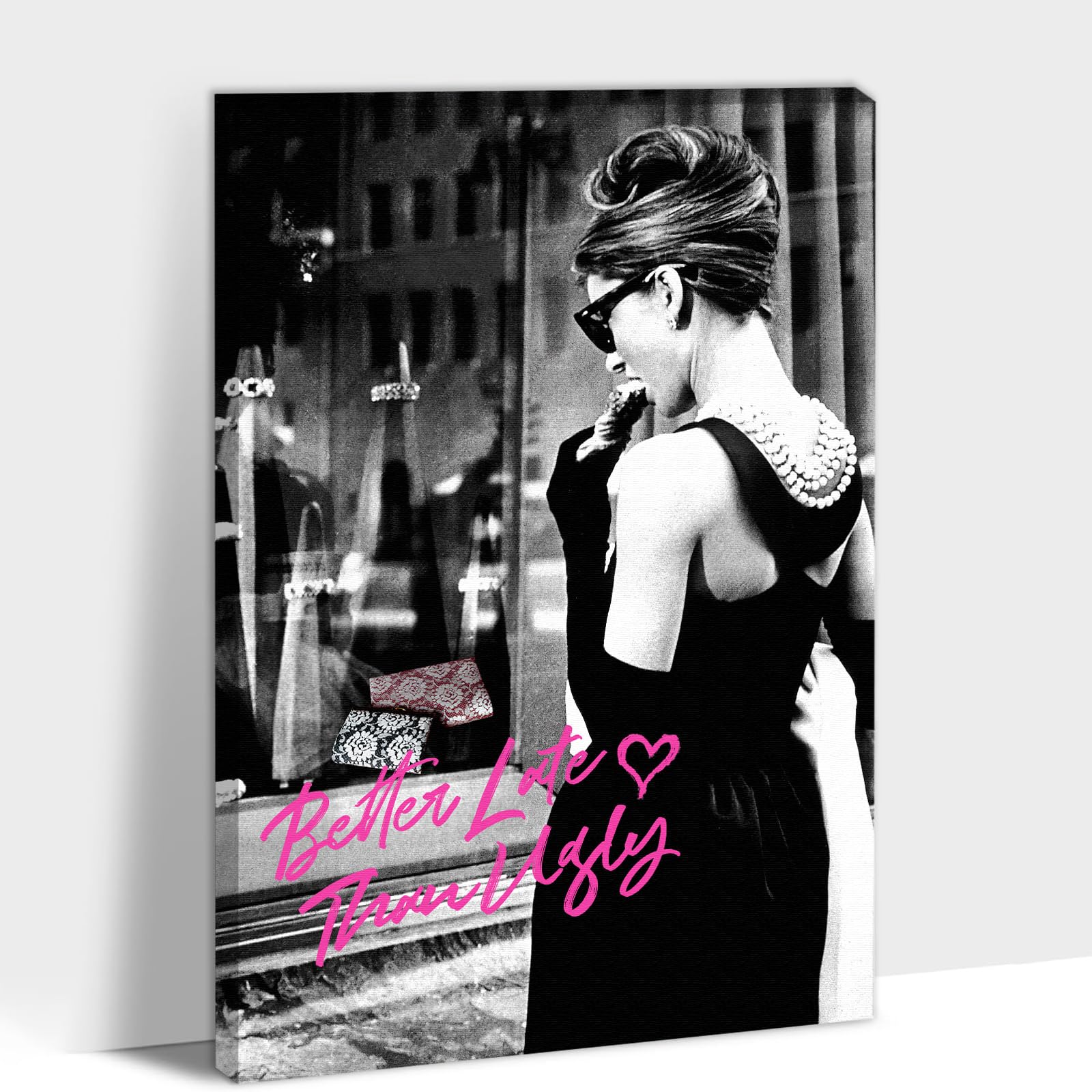 Amazon.com: CXVU Better Late Than Ugly Audrey Hepburn Wall Art